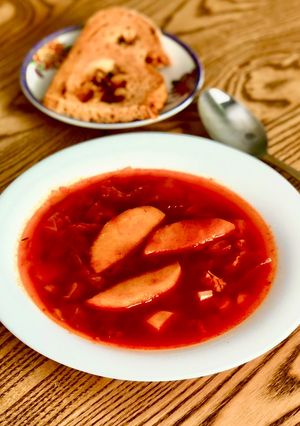 Вегетаріанський борщ з яблуком