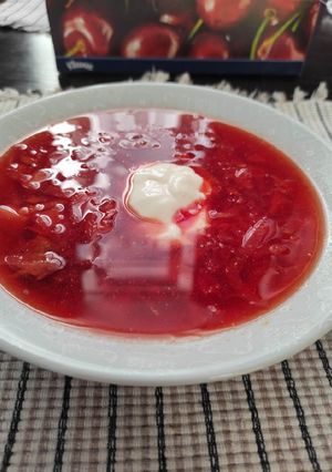 Красный борщ без капусты со свеклой