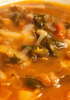 Постный борщ с фасолью