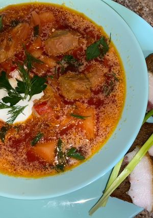 Український борщ з квасолею