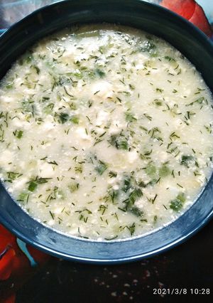 Окрошка на курячому бульйоні