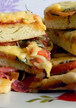 Любимая пицца на без дрожжевом тесте