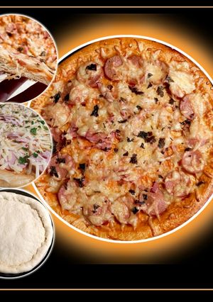 Піца з сирними та ковбасними бортиками