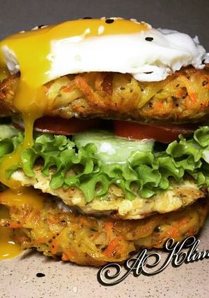 Бургер без хлеба с курицей