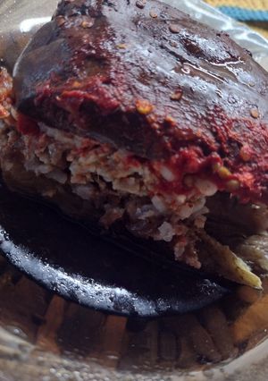 Баклажанно-м'ясний пиріг
