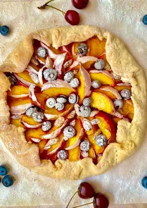 Галета з персиками та лохиною