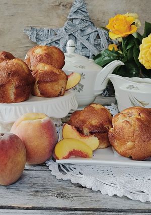 Кекси з персиками