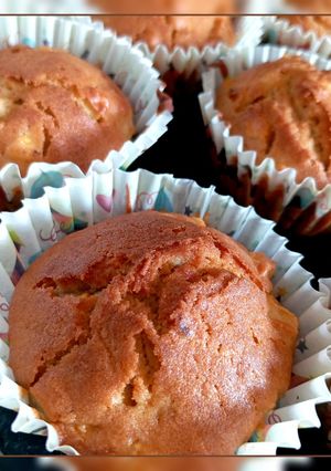 Кекси з яблуками,персиком і апельсиновим соком