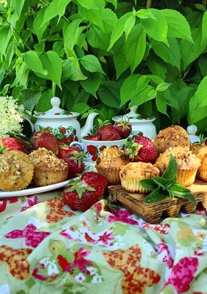 Кекси з полуницею