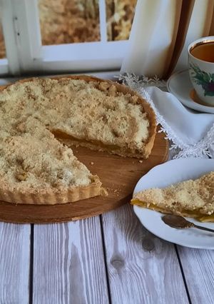 Пиріг зі штрейлелем «Ревінь-апельсин»