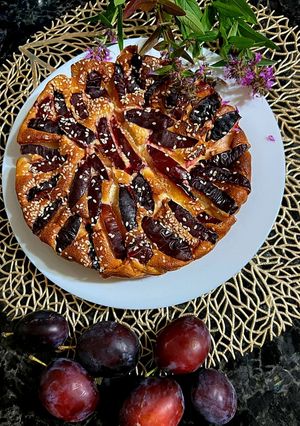 Сливовий пиріг з кисломочним сиром та без борошна