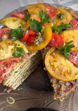 Торт з кабачків та курячим мʼясом