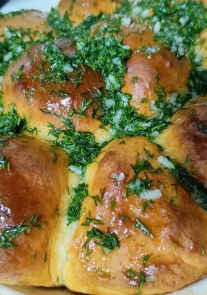 Чесночные пампушки на ряженке к борщику