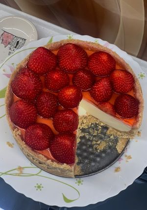 Чизкейк з полуницею без випічки