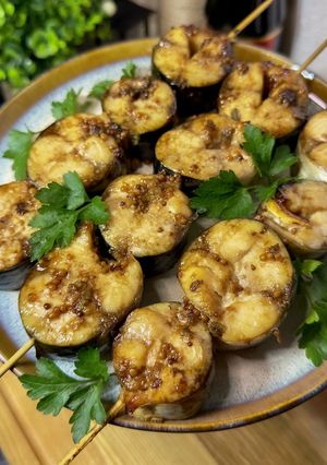 Запечена скумбрія на шпажках