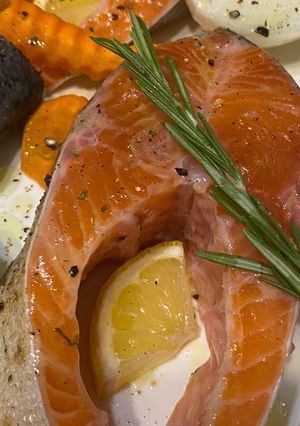 Запечена форель з овочами