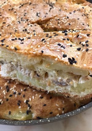 Заливний рибно-картопляний пиріг