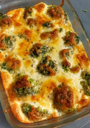 Запечений лосось з броколі