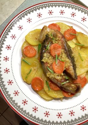 Короп з овочами у духовці