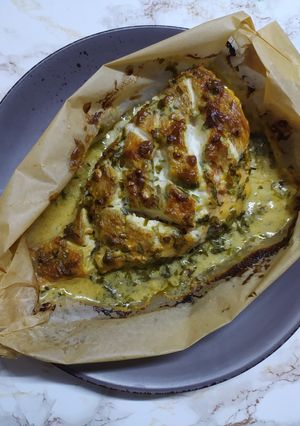 Морський окунь в сметані