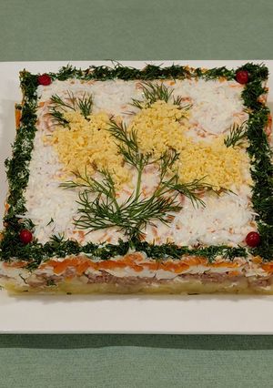 "Мімоза" з тунцем та плавленим сиром