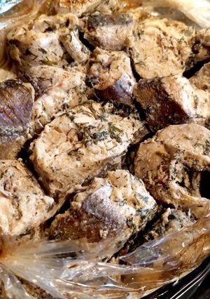 Мінтай запечений в рукаві з сметаною і кропом