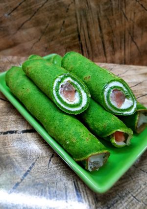 ПП. Блинчики со шпинатом и лососем