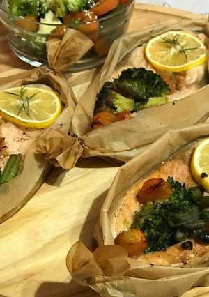 Риба, запечена з овочами