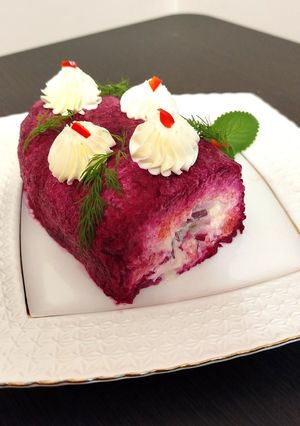 Салат Шуба рулетом