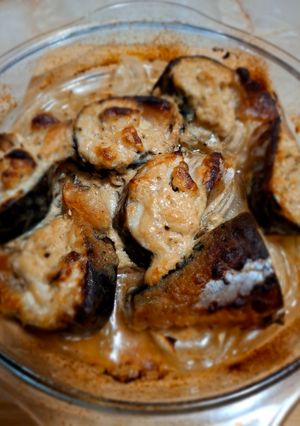 Скумбрія запечена у йогуртово-гірчичній заливці