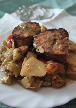 Скумбрія запечена з овочами 2