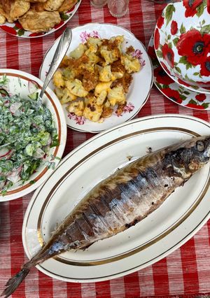 Скумбрія на мангалі