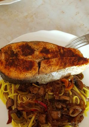 Стейк из лосося в духовке