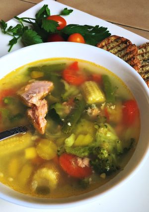 Уха с овощами