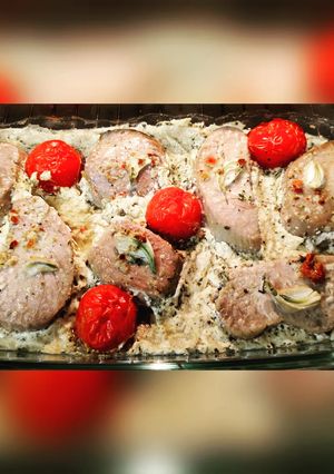 Филе тунца со сливками