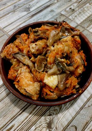 Хек з грибами