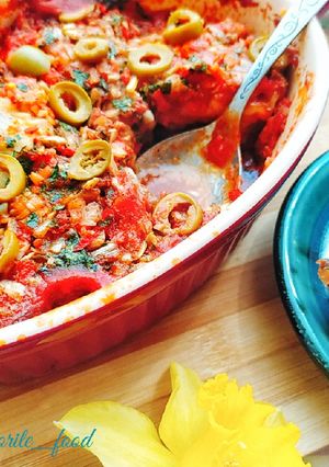 Хек с овощами