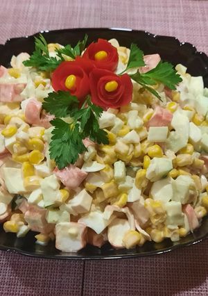 Салат із крабовими паличками класичний без рису з огірком