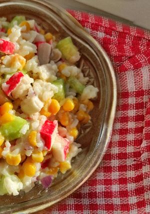 Салат з рисом і крабовими паличками|Пісний рецепт|