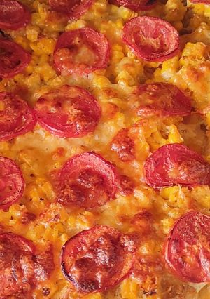 Індичка в паніровці запечена з сиром та овочами