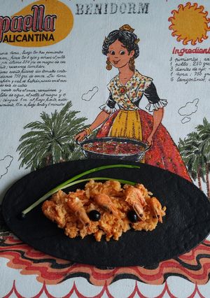 А-ля паелья з куркою та креветками