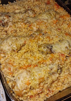 Булгур з куркою запечений в духовці