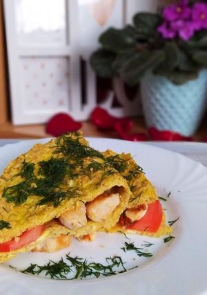 Вівсяний млинець з куркою