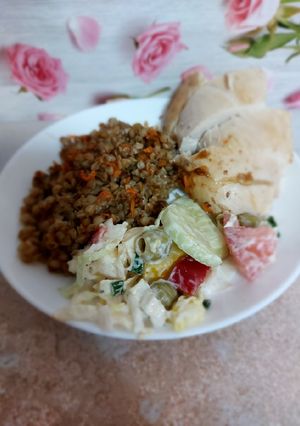 Гречка з куркою в духовці