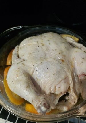 Запечена курочка з апельсинами
