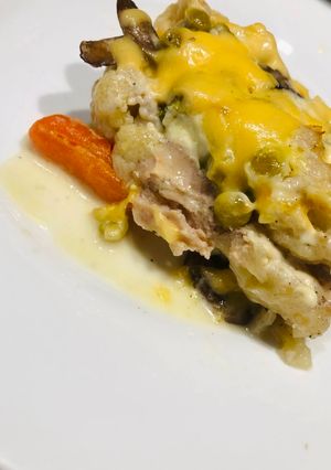 Запіканка з цвітної капусти з куркою