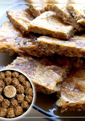 Запіканка та тефтелі з курячого фаршу, кабачка та булгуру(Запіканка кабачок фарш)