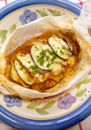 Картопля з баклажанами під м'ясним соусом