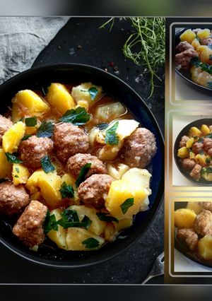 Картопля з тефтельками і підливою