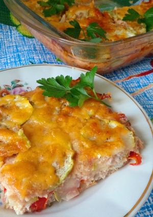 Касероль з кабачками і фаршем - асорті (Запіканка кабачок фарш)